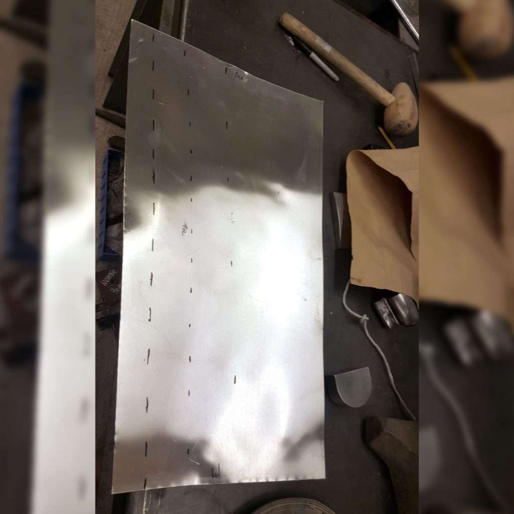 On the 1953 Jowett Jupiter we start by hammering the metal into a rough shape, before our skilled team uses a planishing hammer and English wheel to meticulously remove indentations and shape it flawlessly.