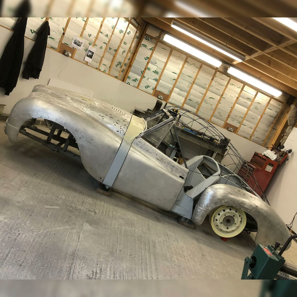 Using a combination of English wheeling and trusted hammer and dolly, the rear wings of the Jowett Jupiter are getting there.