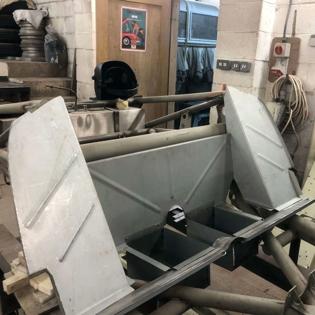 1953 Jowett Jupiter update! Our team is crafting new driver/passenger seat panels w/ swage strengthens to the original specs.
