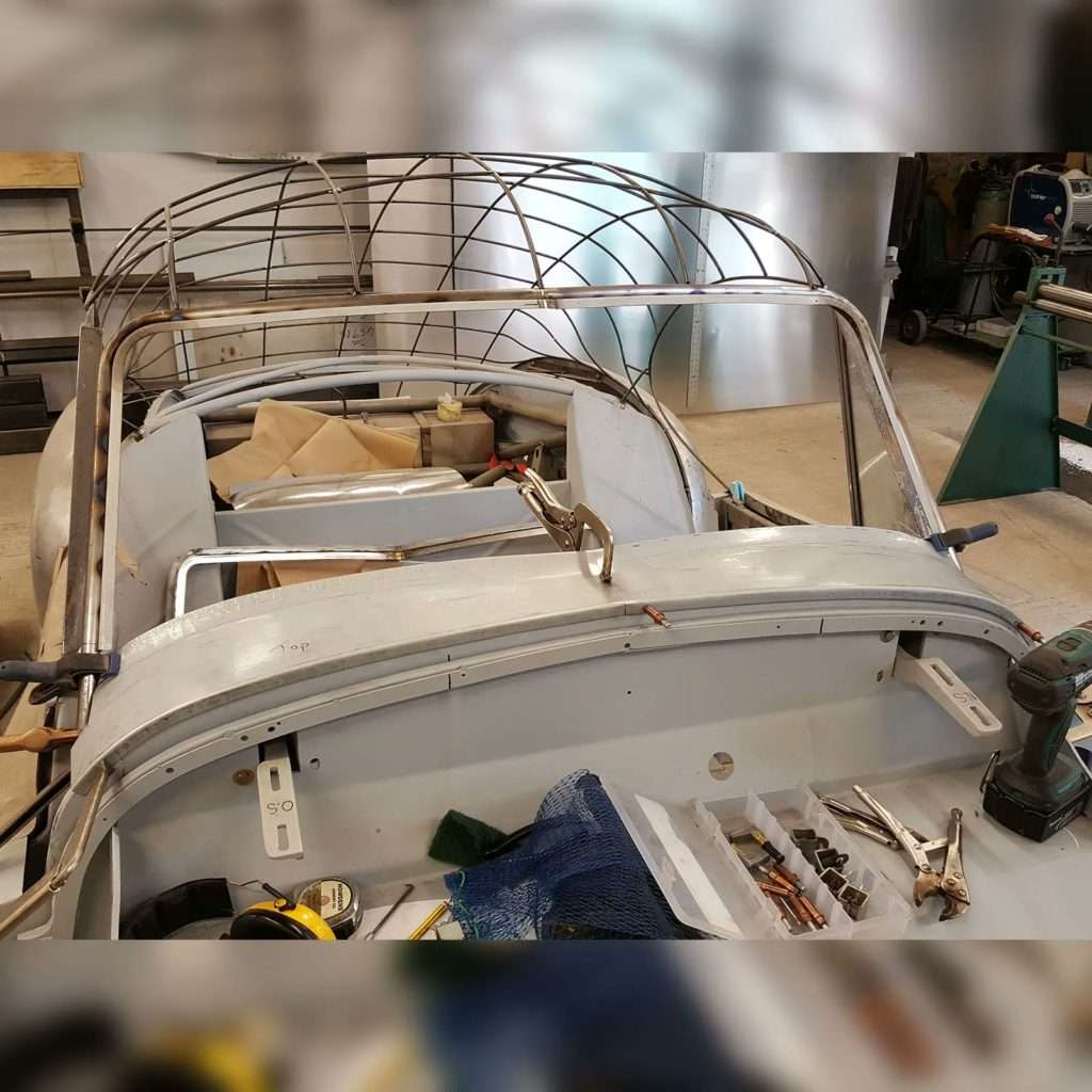 We're on with the re-manufacture of the front apron/top shuttle and bulkhead on the 1953 Jowett Jupiter fastback.