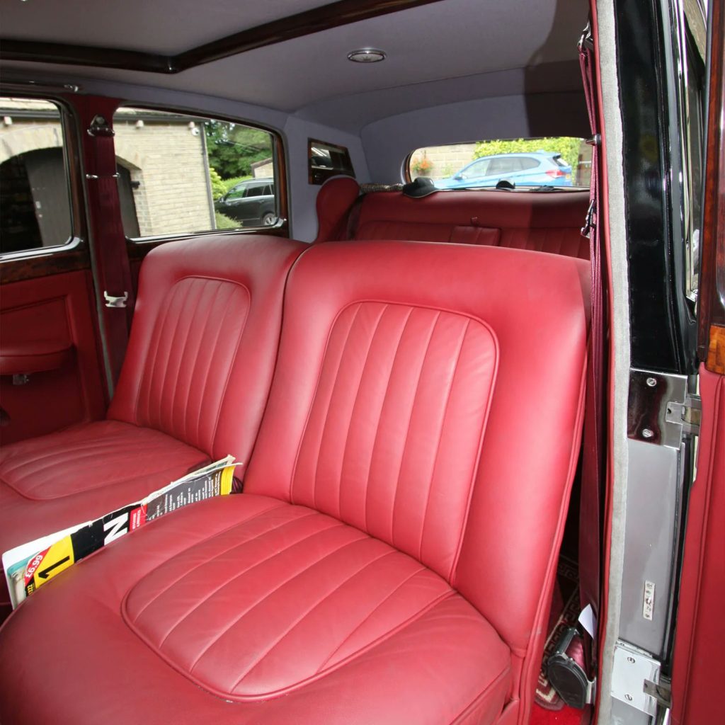 The interior of Beryl the Bentley R Type is a real treat, with burgundy Connolly Leather for driver and passengers.