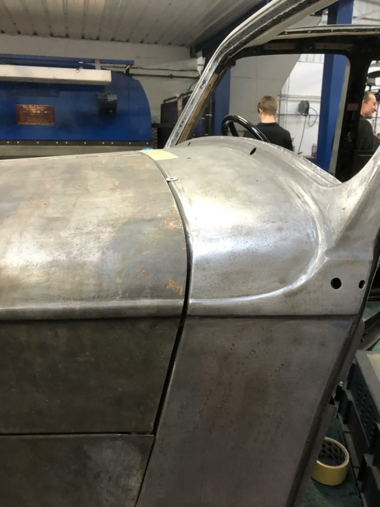 One of the challenges with Beryl the Bentley R Type was to ensure the body swage lines were consistent across panels and could be finished to a standard seen when she rolled off the production line.