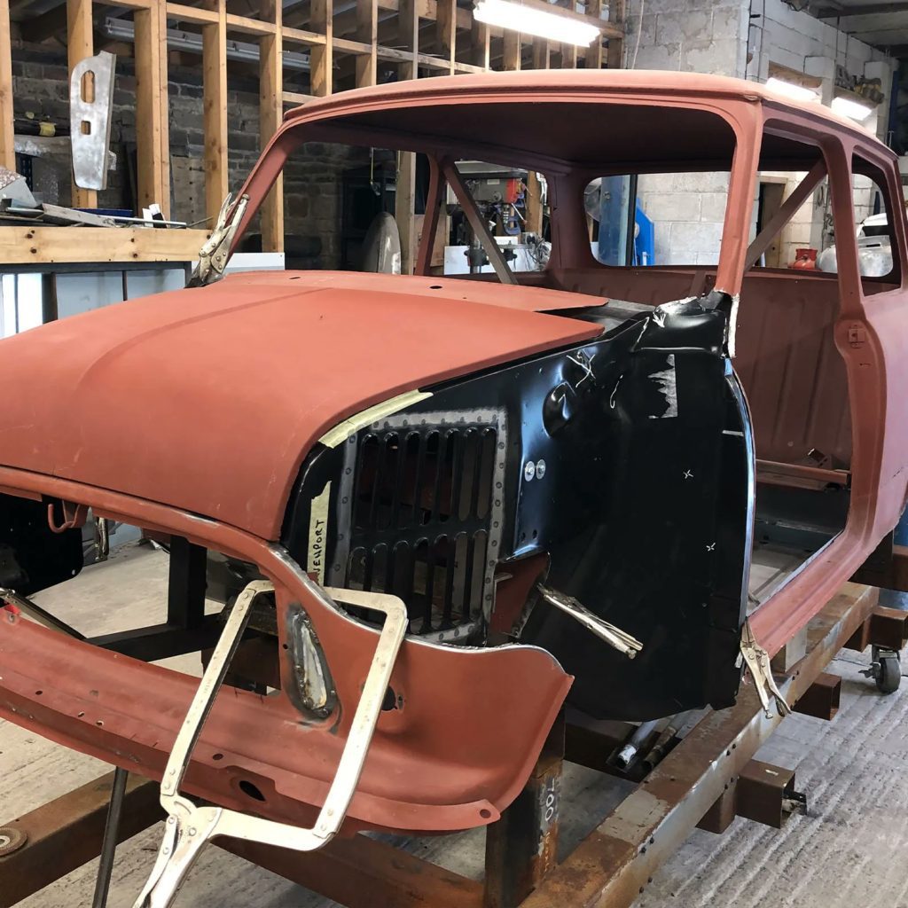 A lot of time was spent checking fitting, removing, modifying, re-fitting and re-checking prior to spot welding on in place with the Plastics4Performance Mini Cooper 998 MkII.