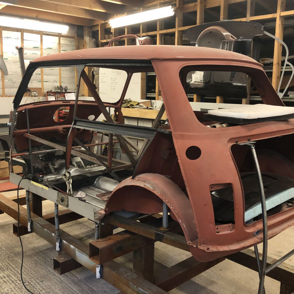 The floor of the Plastics4Performance Mini Cooper 998 MkII is now in place. Again, checking and double checking all associated panels both existing and new.