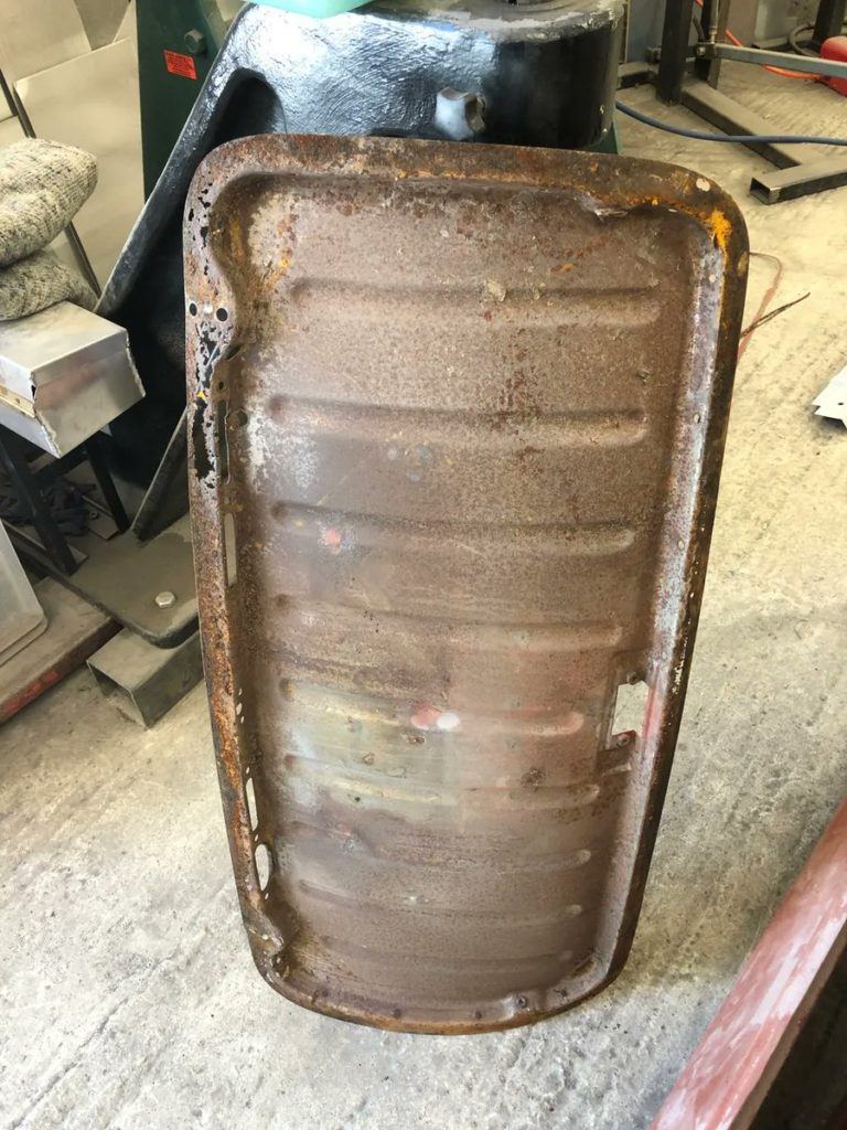 If you don’t know your Mini panels, this is a boot lid. We’re going to be working on this next to add some additional strengthening for a rear spotlight.
