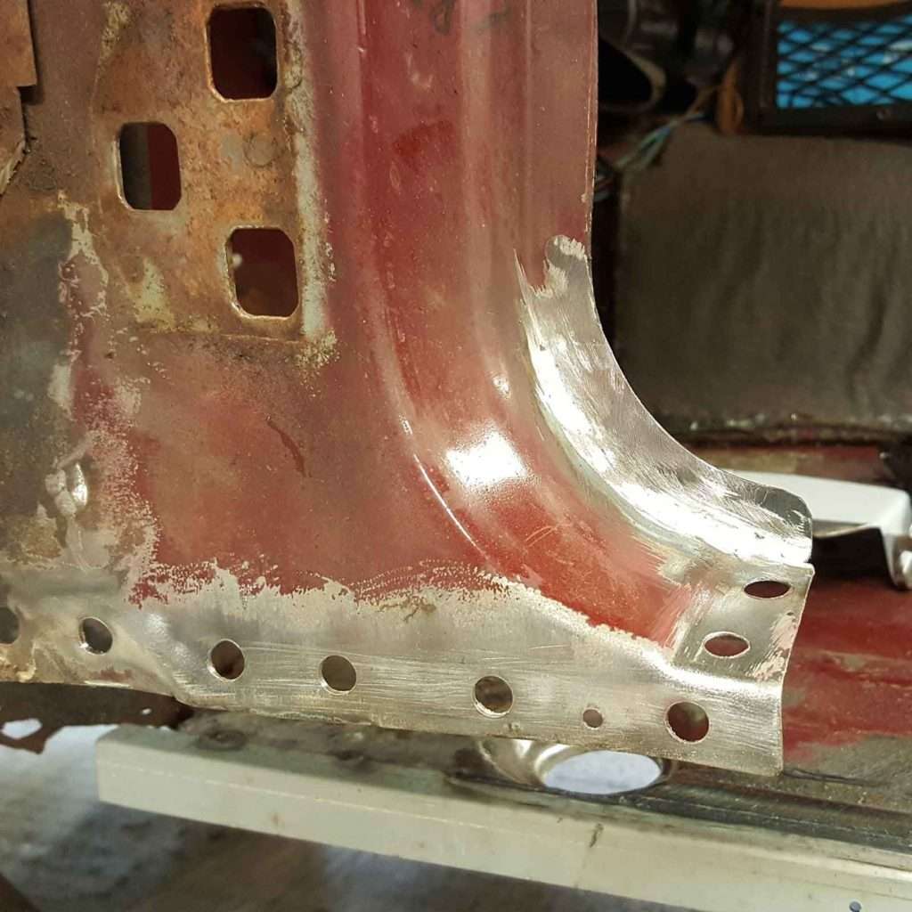 We're dissecting the a-post of the Ford Capri Mk3, preparing for a replacement. Rust may have taken its toll, but we're here to restore this beauty to its former glory.