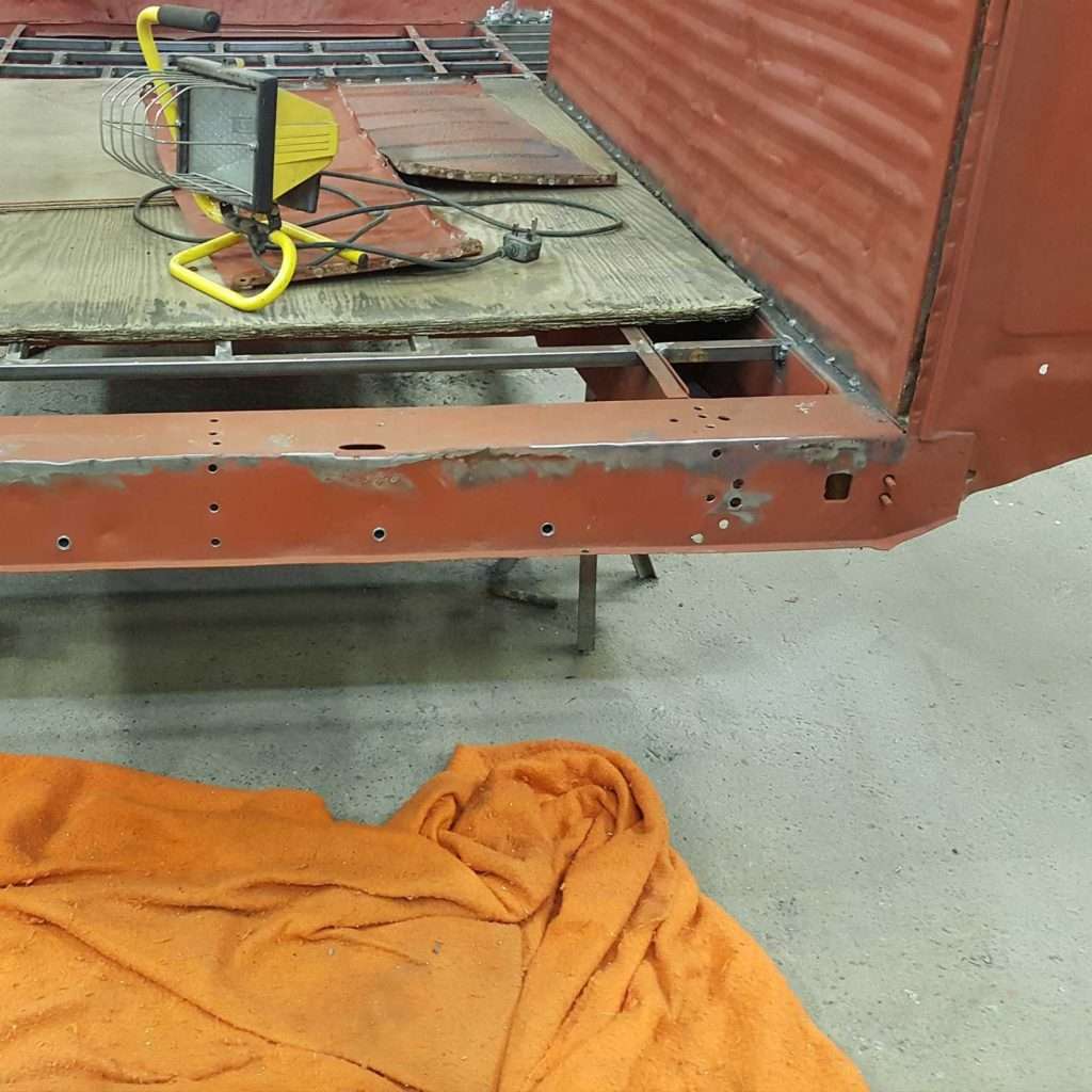 Our Citroën H-Type Van restoration involved some serious TLC for the rear lower cross member. We went the extra mile by welding in sturdy tubes, adding robustness for encounters with the road. Plus, we revamped it for a practical touch – now ready to support a bolt-on tow bar. Strength meets versatility!